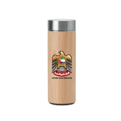 UAE Falcon Logo Bamboo Flask with Tea Infuser TZ-TM-011