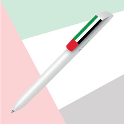 UAE Flag Recycled Flow Pure Pen White TZ-MAX-F2P-MATT-CB-RE-06