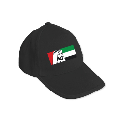 UAE National Day Full Black Cotton-Cap TZ-BCC-09